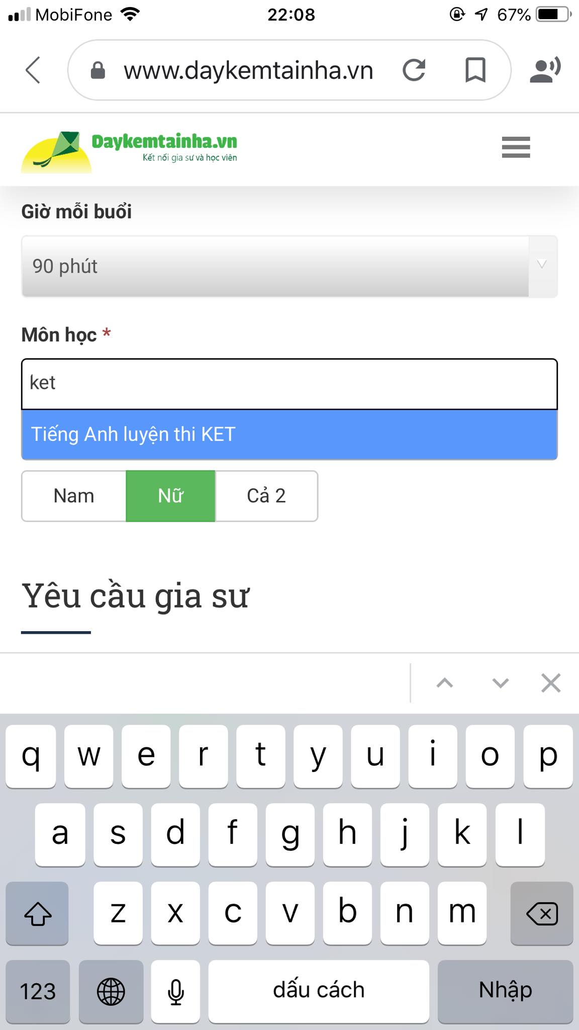 Học phí Ket